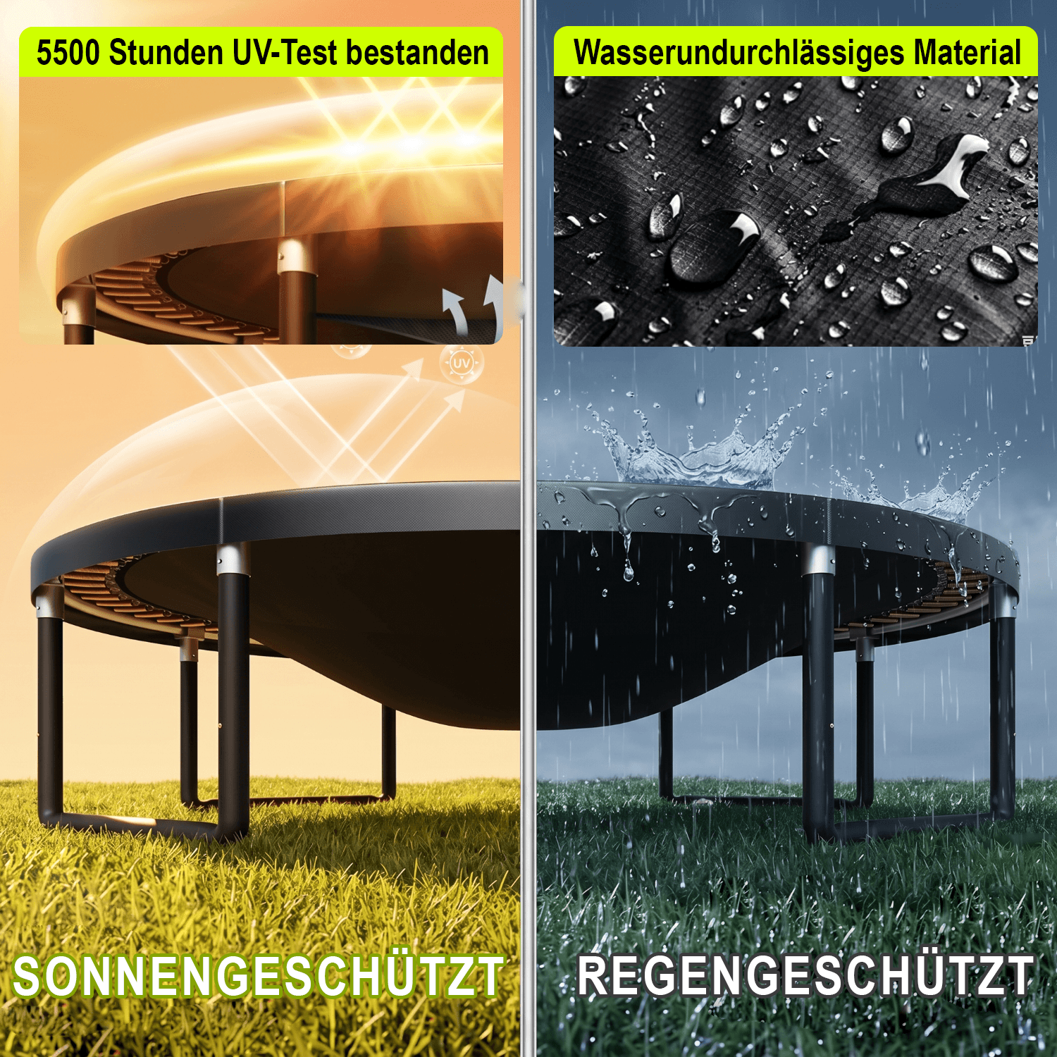 Gartentrampolin mit Sicherheitsnetz und Leiter