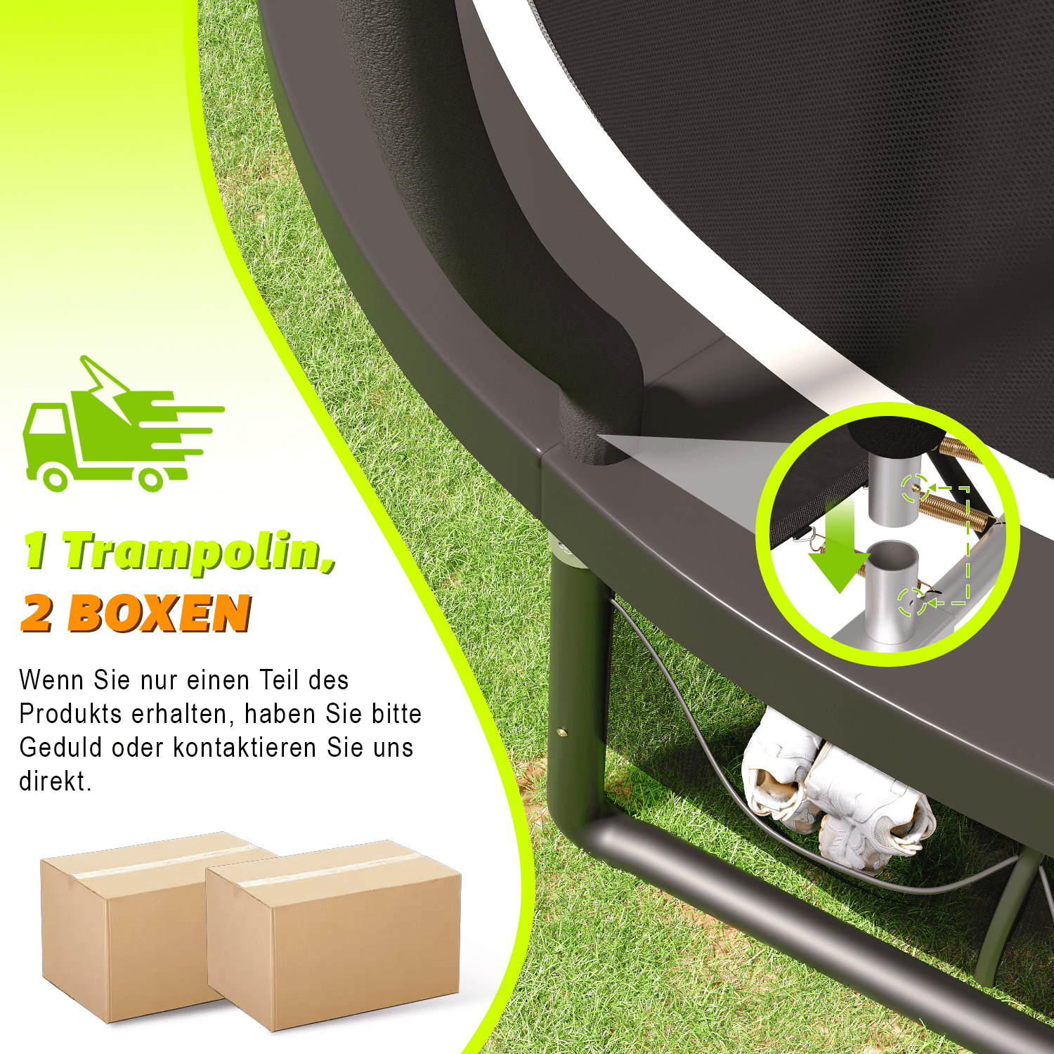 Gartentrampolin mit Sicherheitsnetz und Leiter