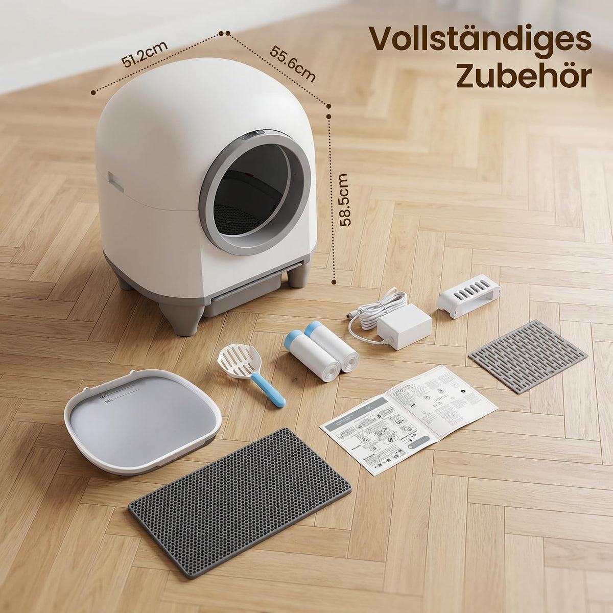 Selbstreinigende Katzentoilette 90L für mehrere Katzen