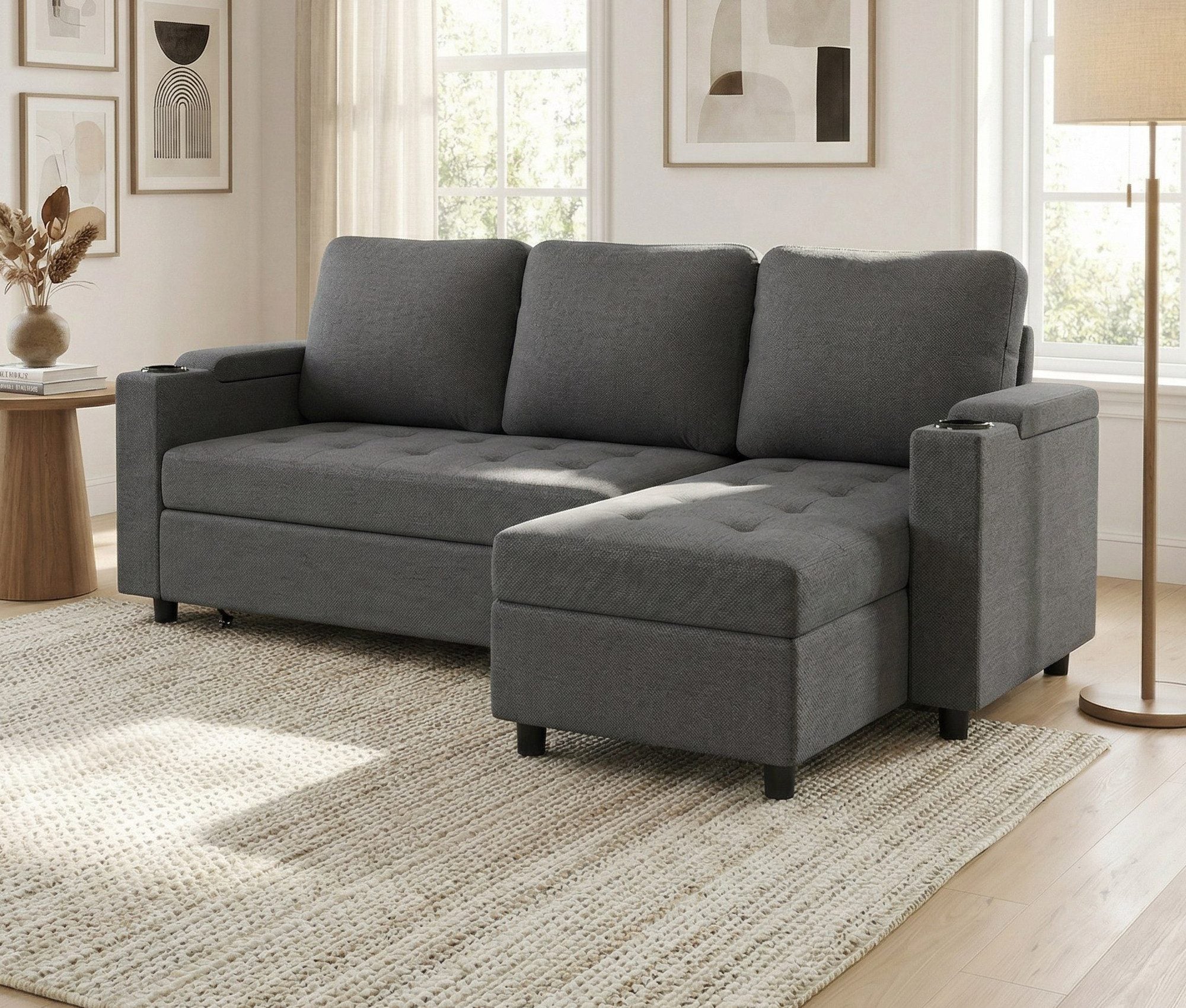 Eck-Schlafsofa mit Schlaffunktion