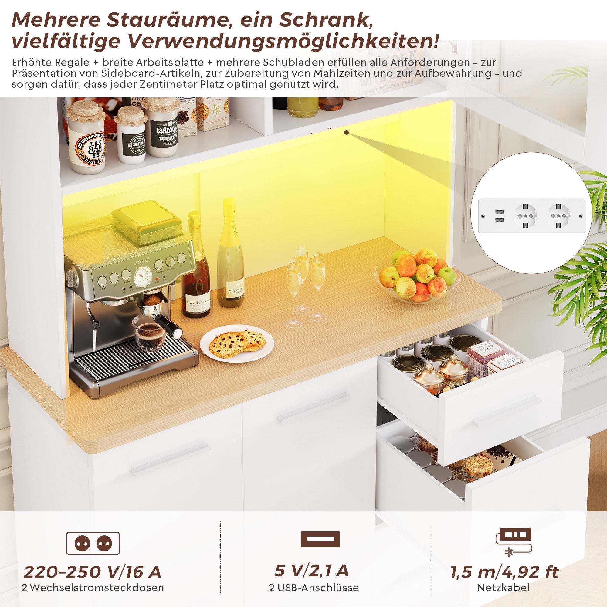 Küchenbuffet mit Steckdosen