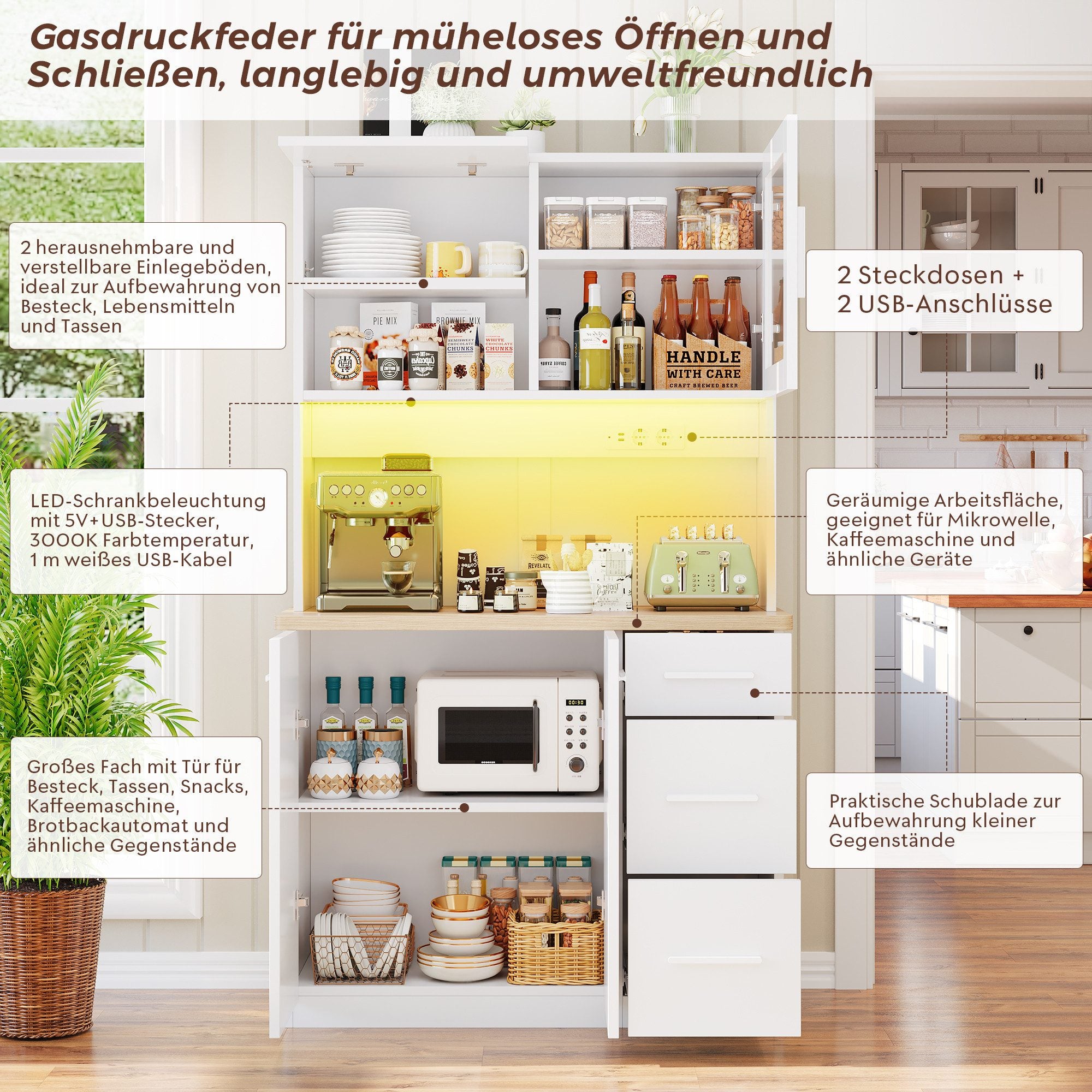 Küchenbuffet mit Steckdosen