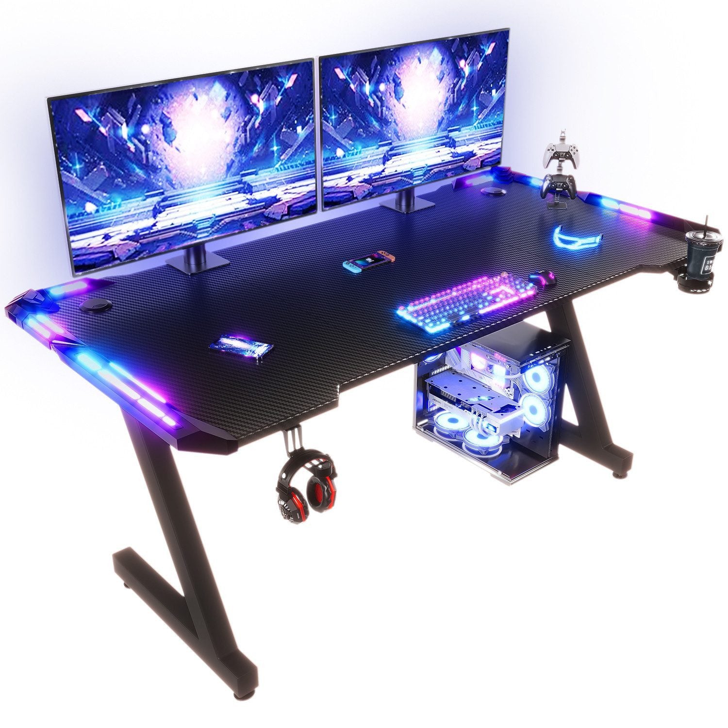 RGB-Gamingtisch mit Z-Gestell