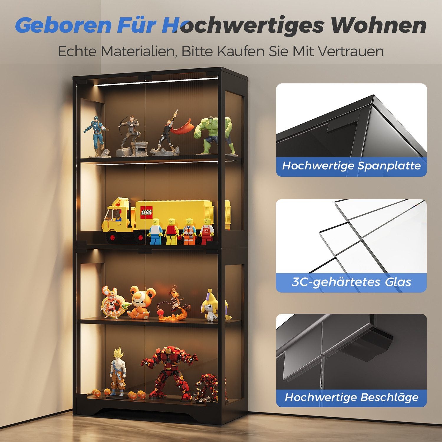 RGB-Glasvitrine mit App-Steuerung