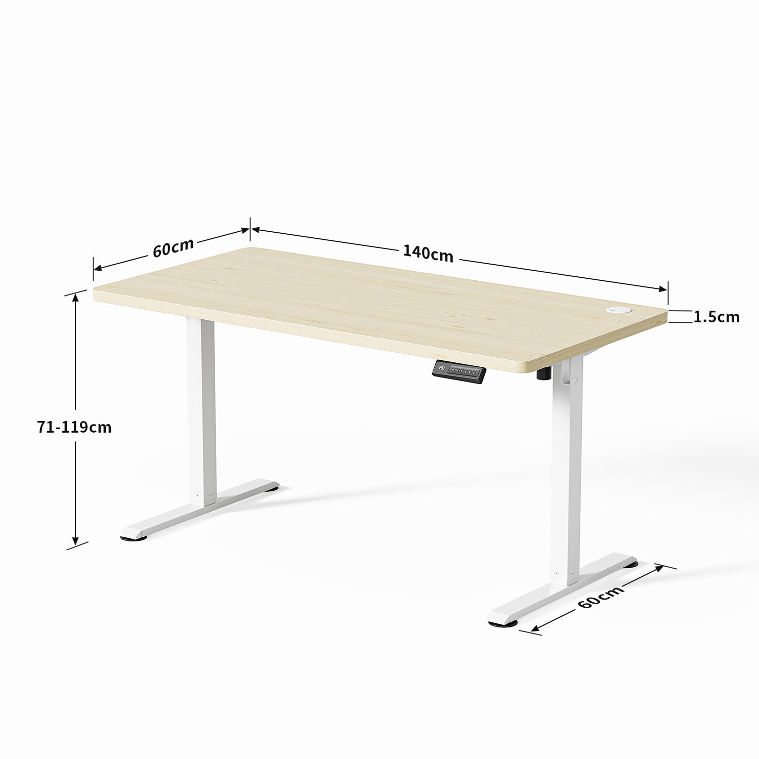 Elite Elektrisch Höhenverstellbarer Schreibtisch mit Entire Board Desktop