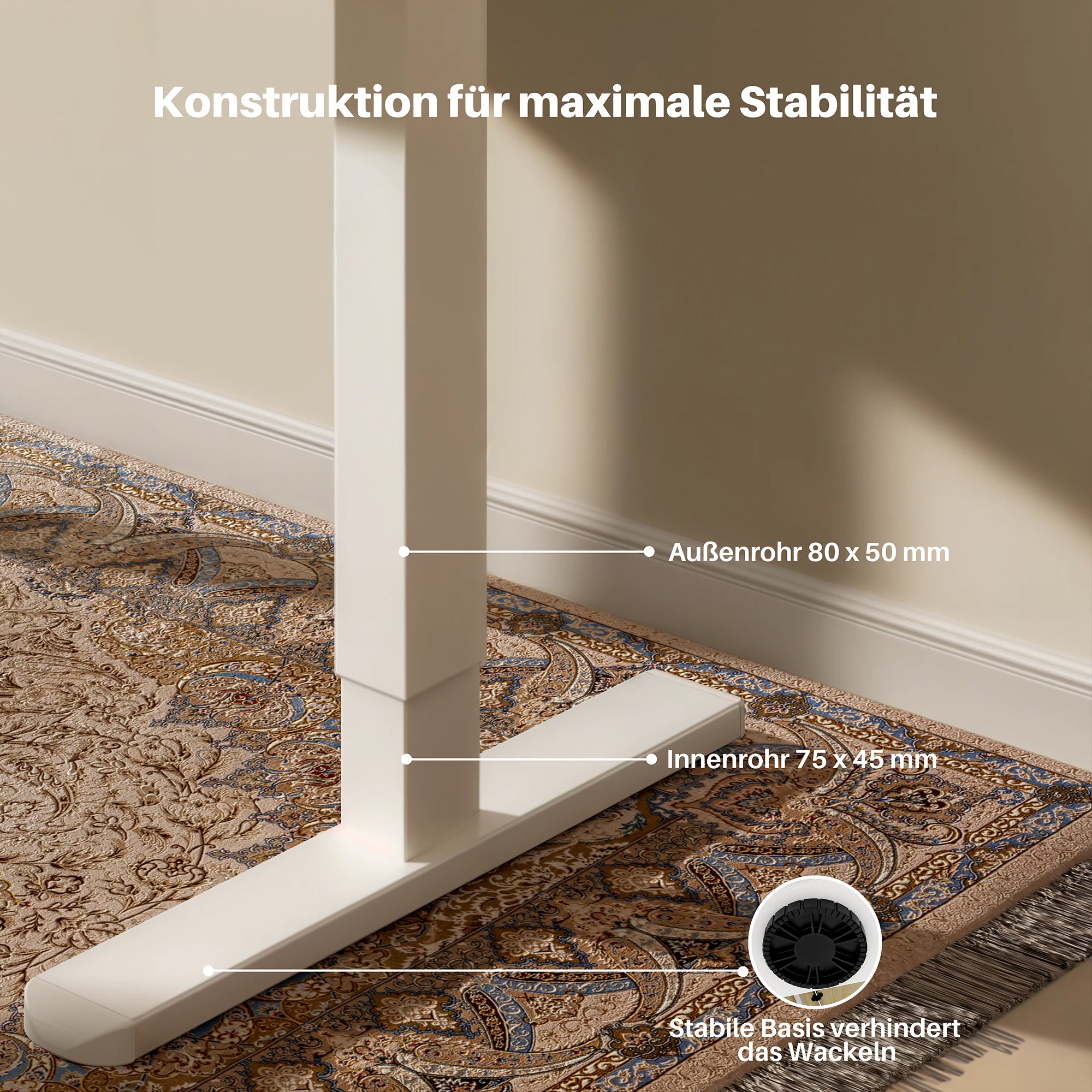 Basic Höhenverstellbarer Schreibtisch mit Entire Board Desktop