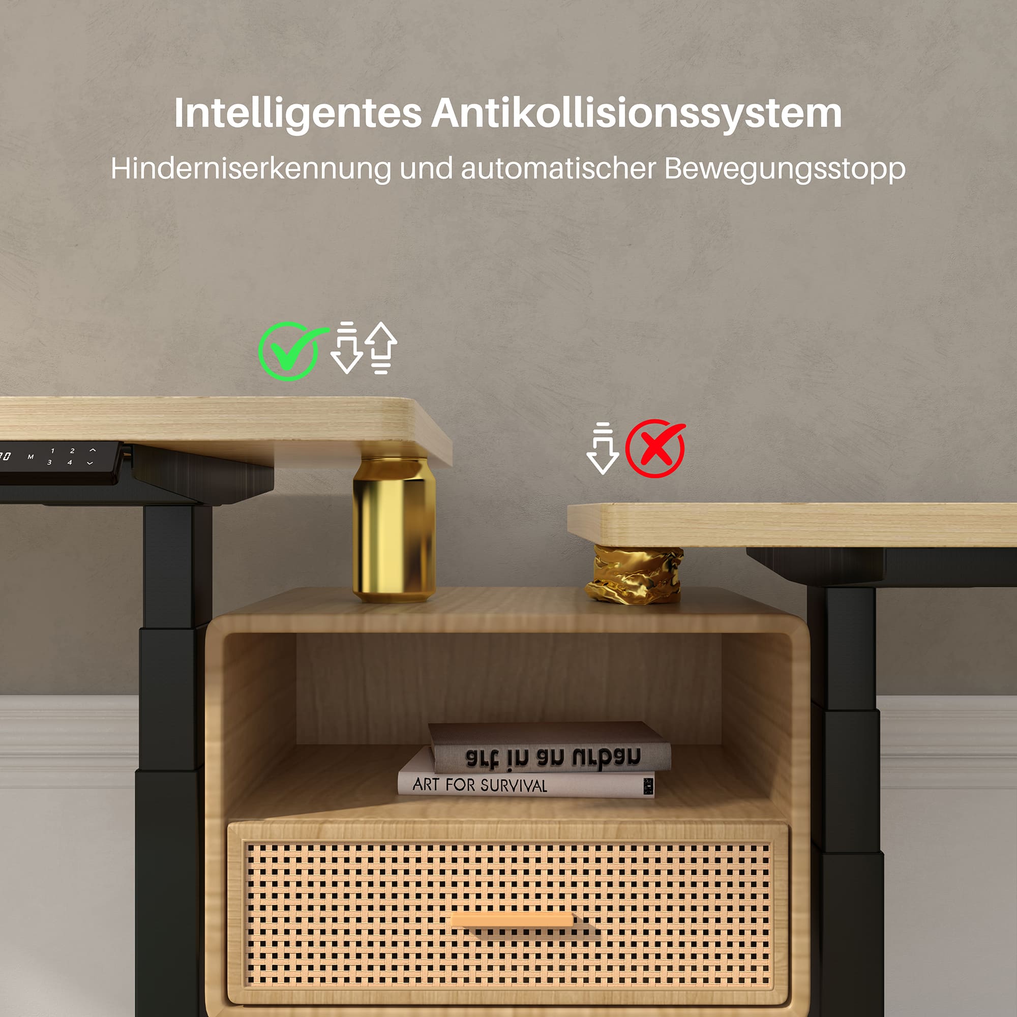 Dual Ultra X Tischgestell mit Premium Elektrisch Höhenverstellbarer Schreibtisch