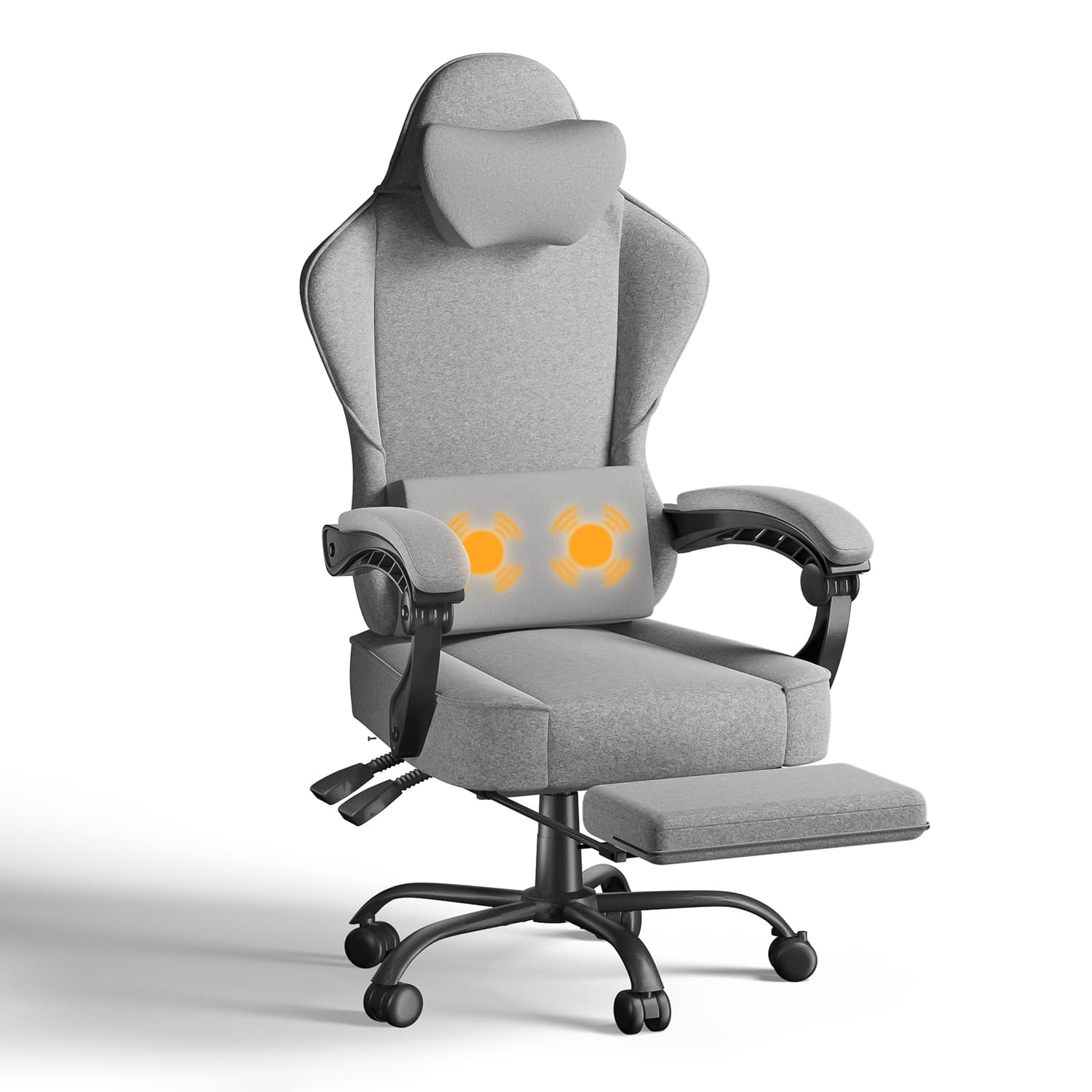 Bürostuhl mit Massage Lendenkissen, Ergonomischer Gaming Stuhl