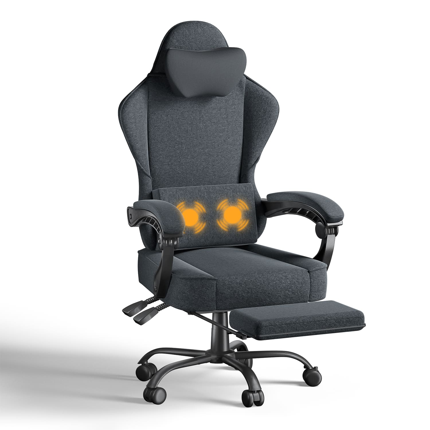 Bürostuhl mit Massage Lendenkissen, Ergonomischer Gaming Stuhl