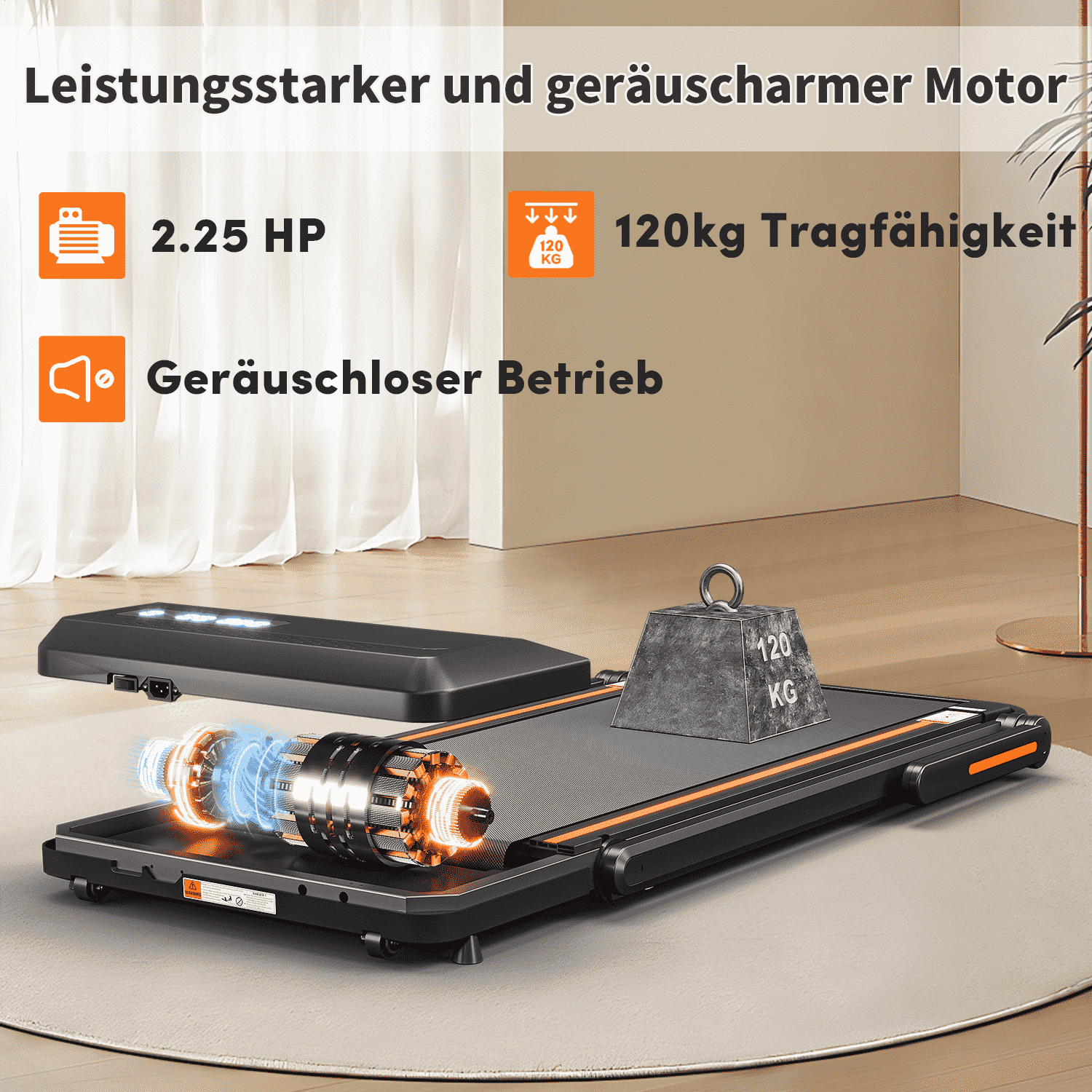 2 in 1 Klappbares Laufband mit Fernbedienung und App, 5% Steigung, 1-12KM/H