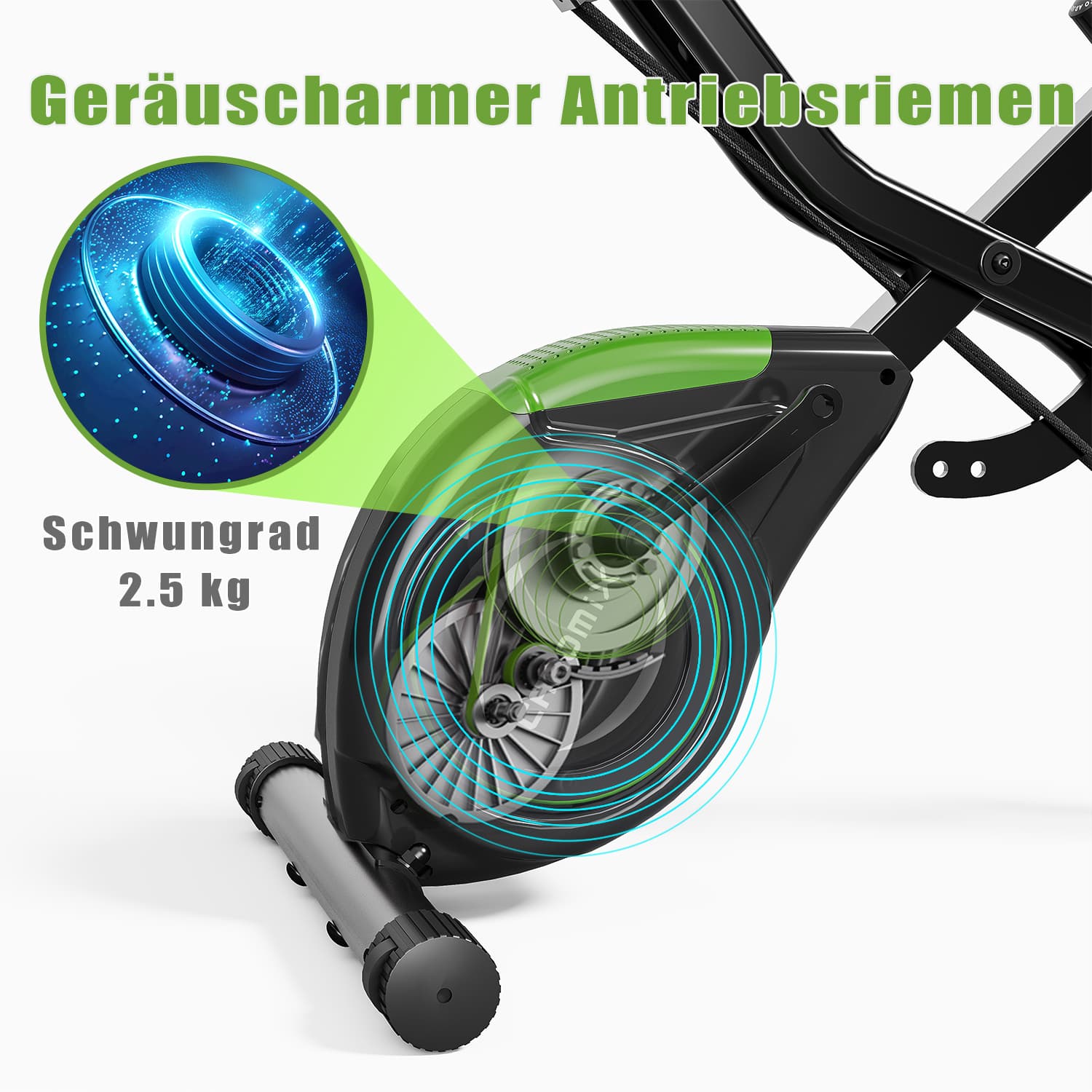 4 in 1 Klappbarer Heimtrainer (X-Bike) mit 16-Level Magnetic Resistance