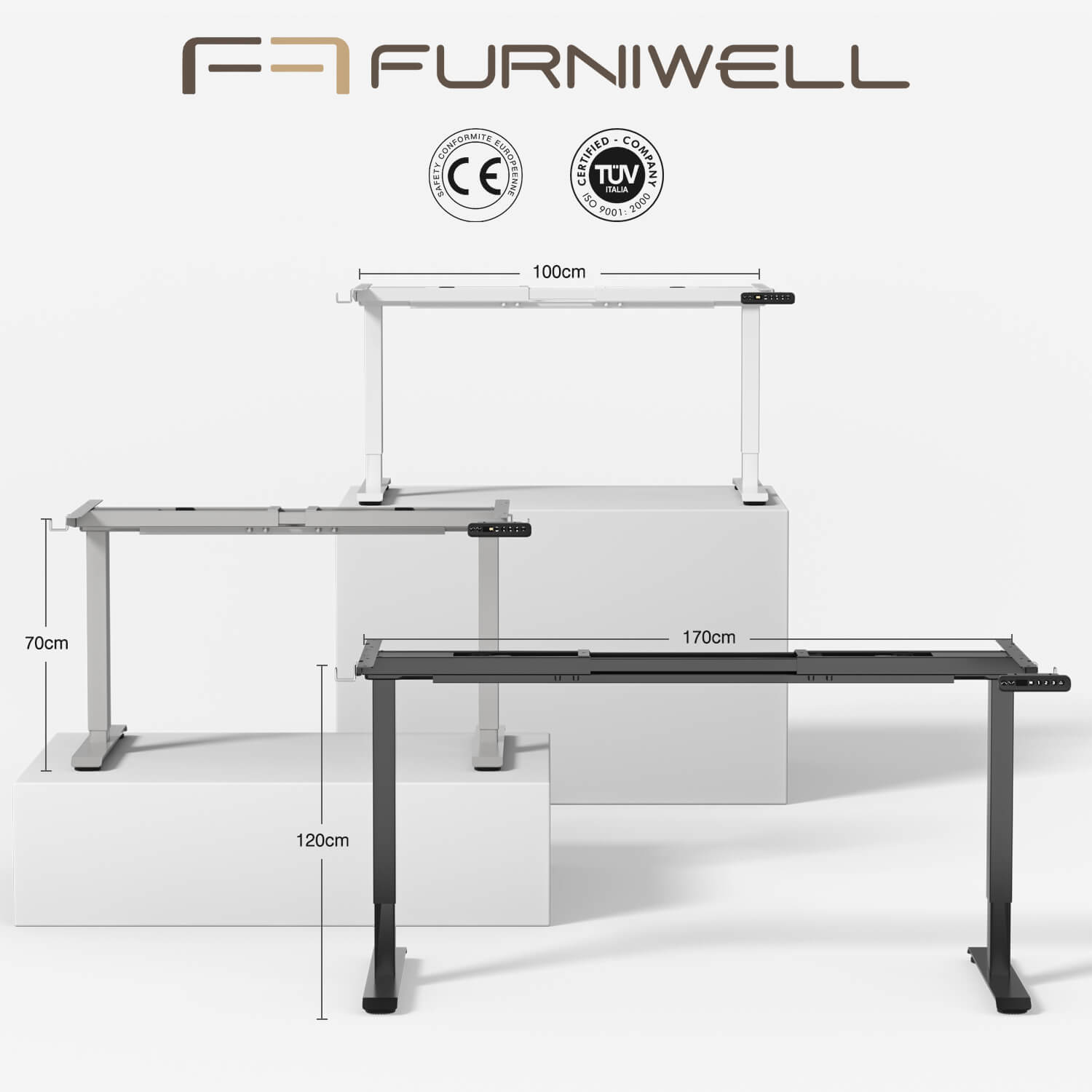Furniwell Dual Ultra Höhenverstellbares Tischgestell