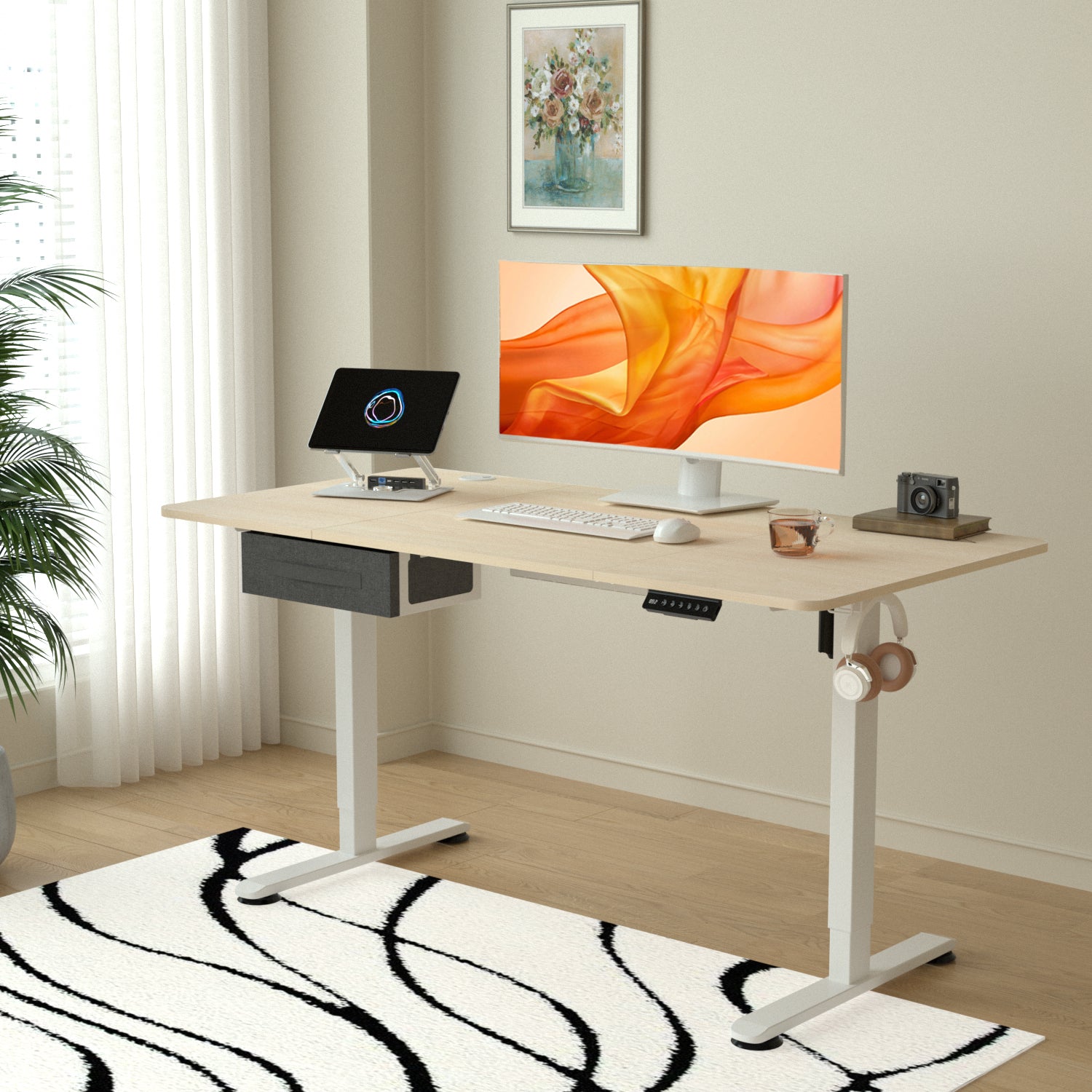 Elektrisch Höhenverstellbarer Schreibtisch mit Schublade
