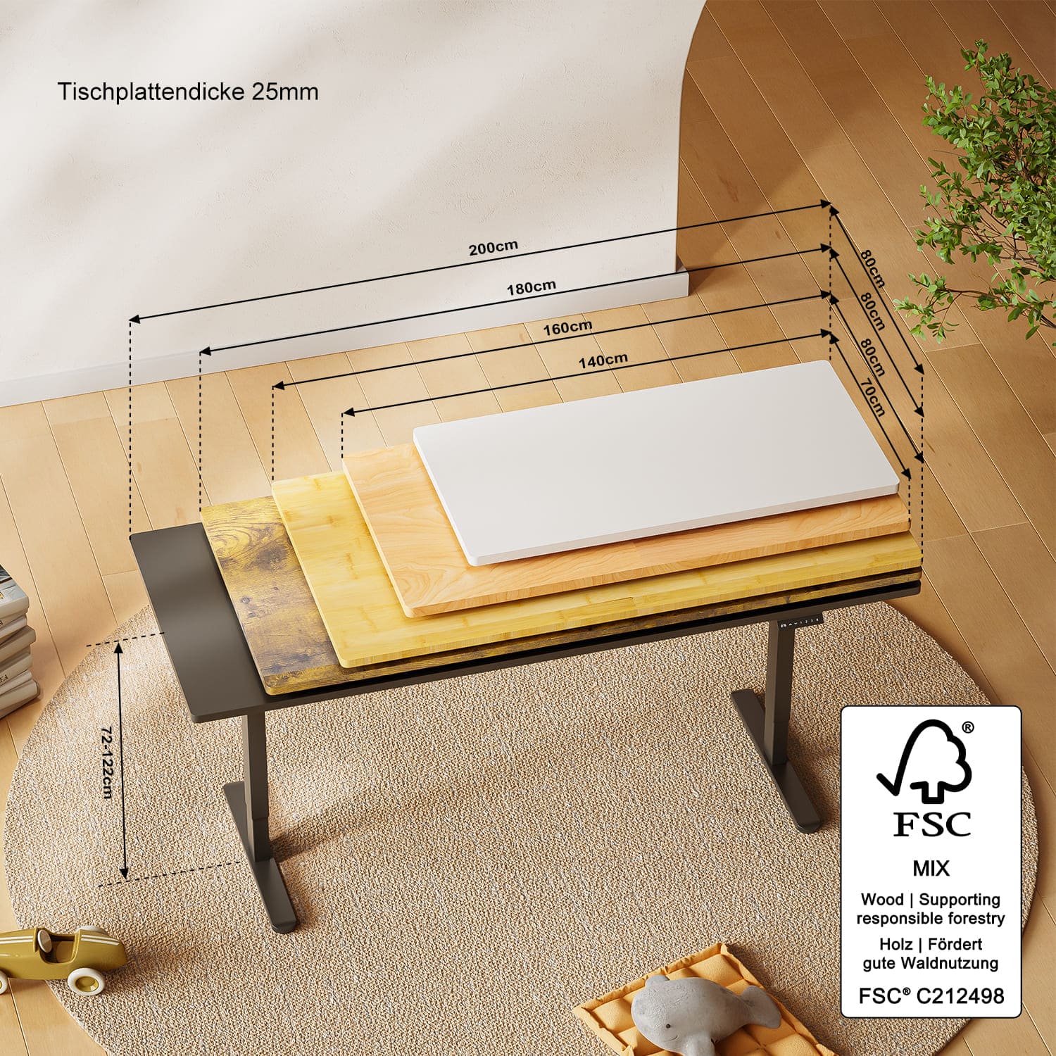 V2 Ultra Pro Elektrisch Höhenverstellbarer Schreibtisch mit Doppelmotor