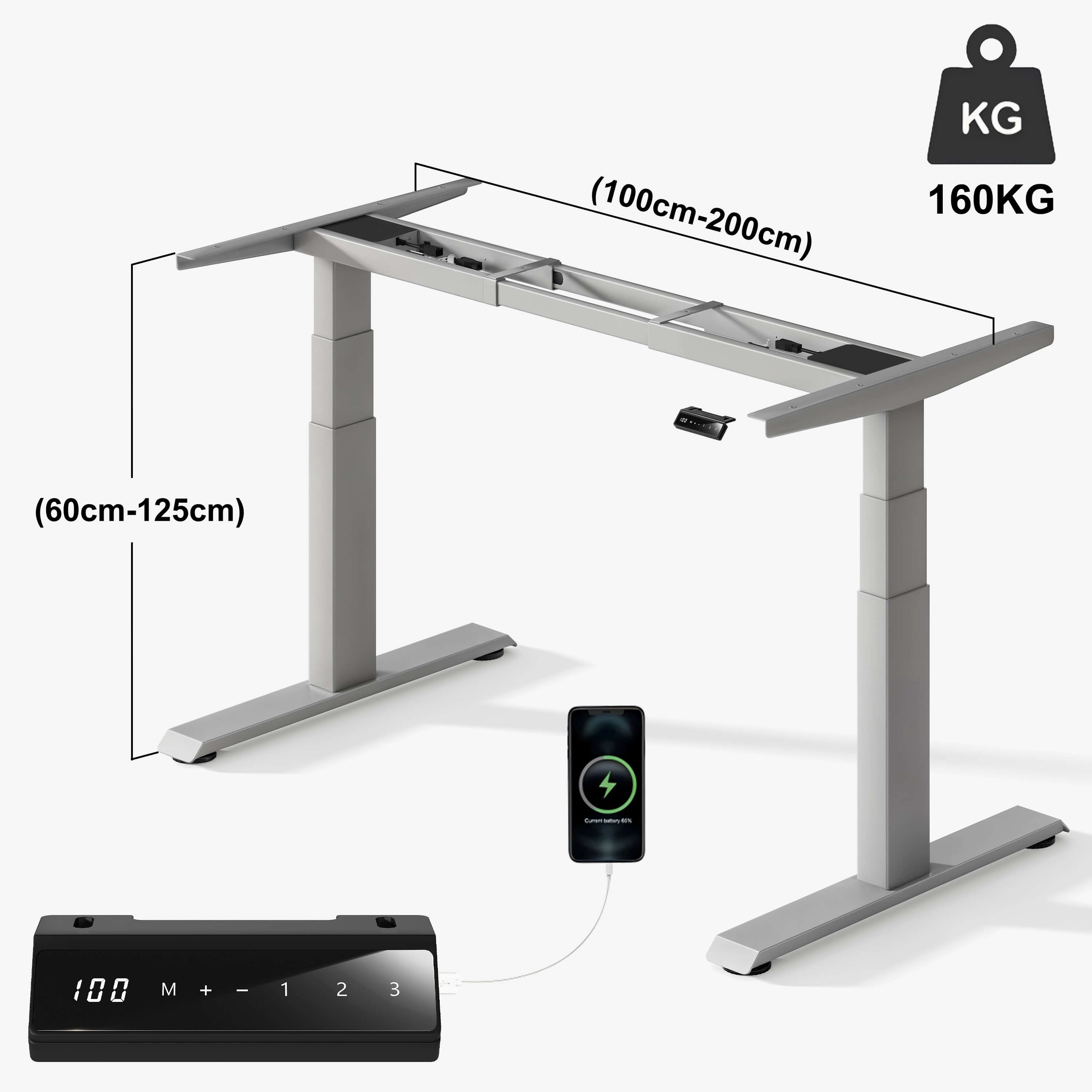 Furniwell Dual Ultra X Höhenverstellbares Tischgestell