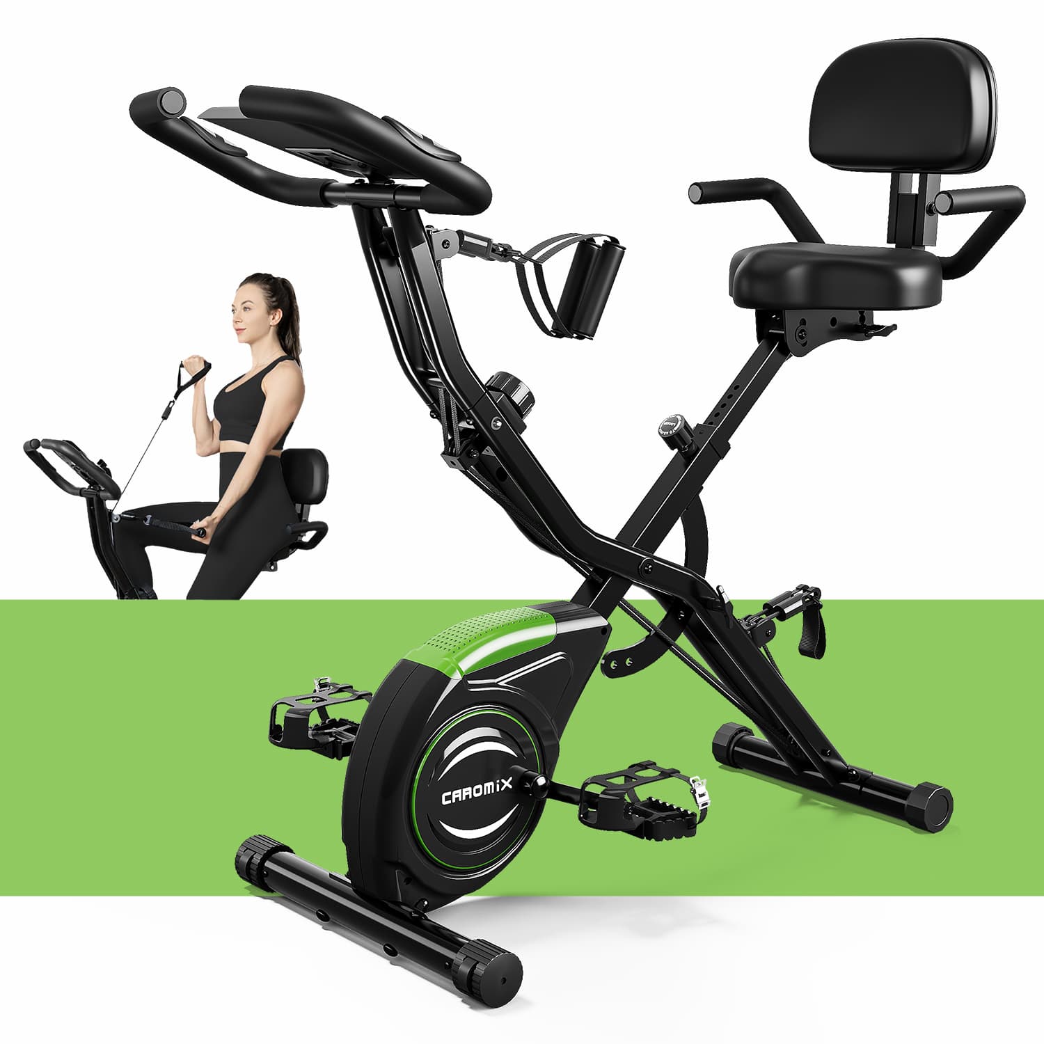 4 in 1 Klappbarer Heimtrainer (X-Bike) mit 16-Level Magnetic Resistance