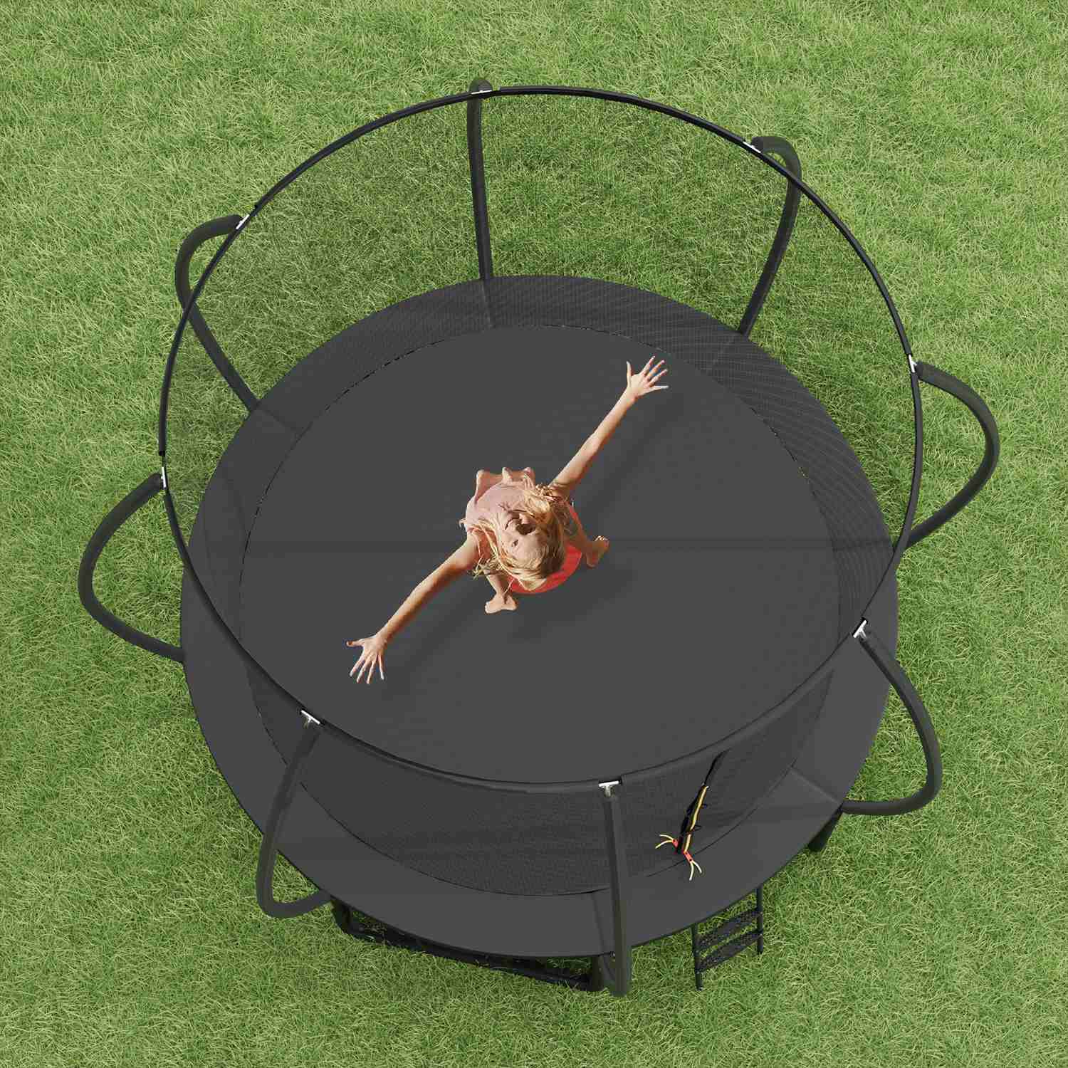 Trampoline mit Sicherheitsnetz und Leiter, Ø 244-427cm