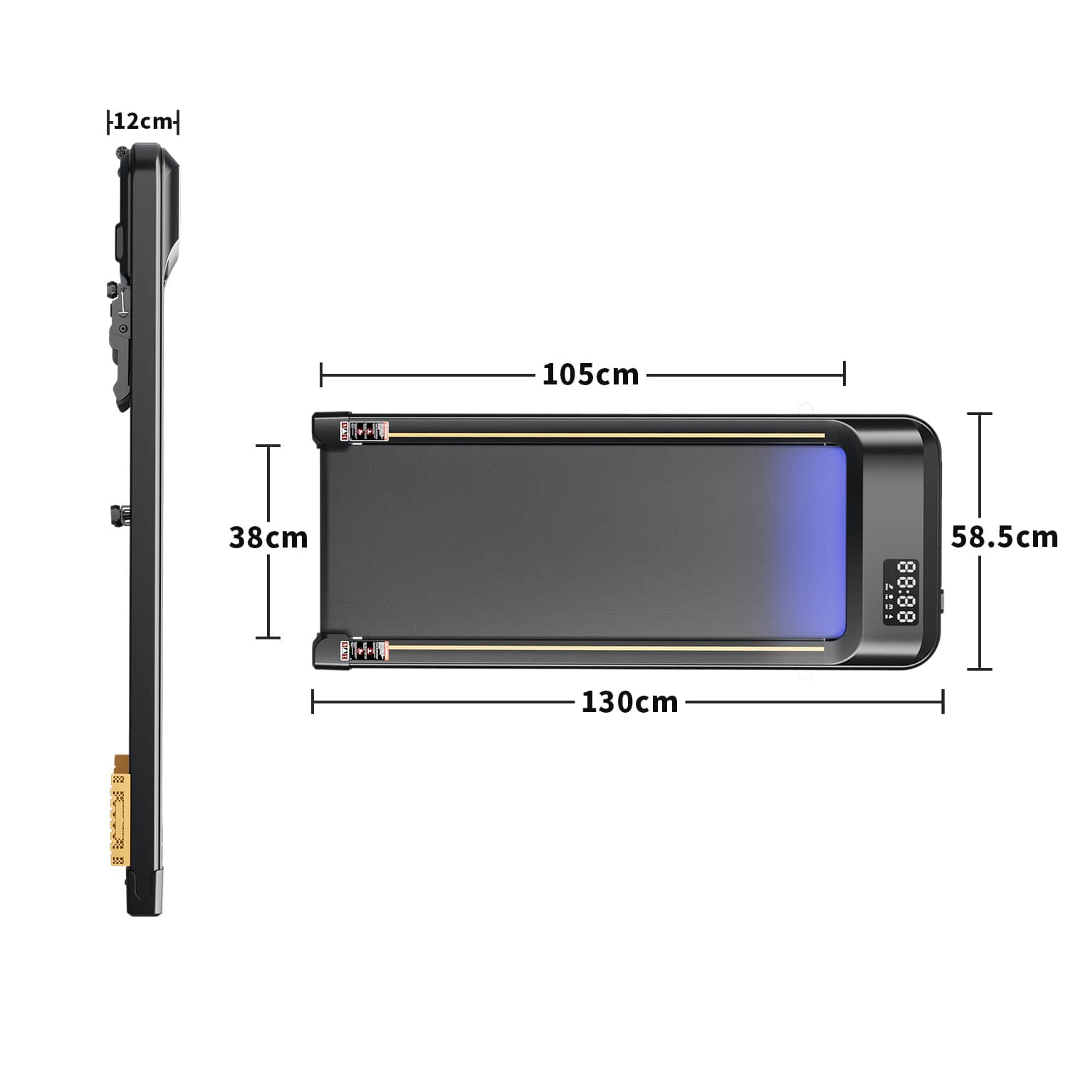 Walking Pad Laufband mit LED-Leuchtband, 5% Steigung, 1-6KM/H