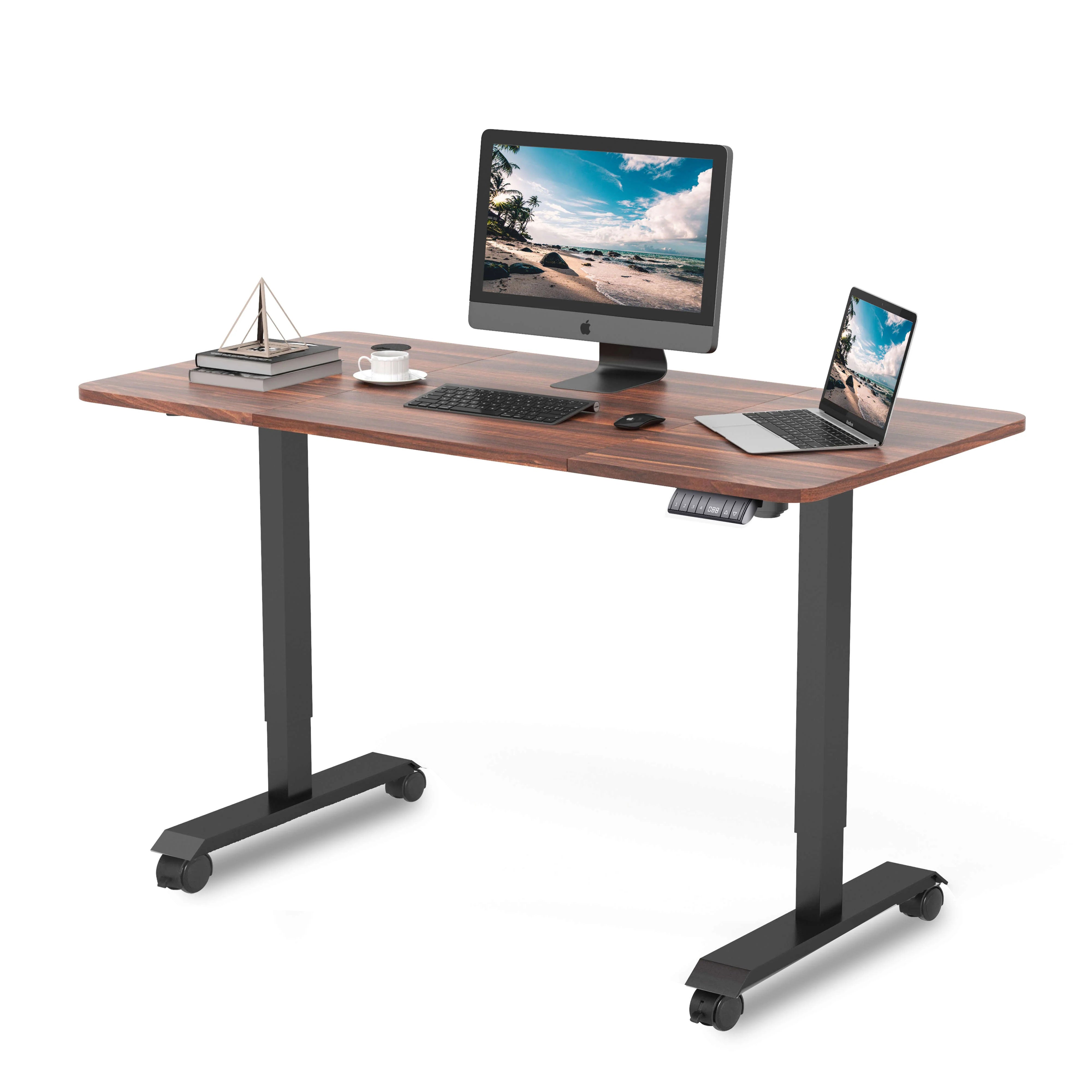 Elektrisch Höhenverstellbarer Schreibtisch mit Rädern 140X70 cm